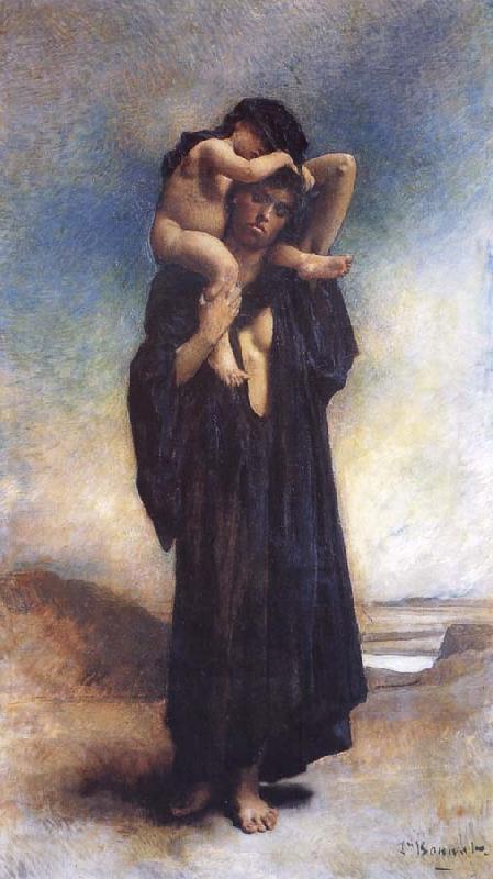 Leon Bonnat Peasant woman and her Child France oil painting art